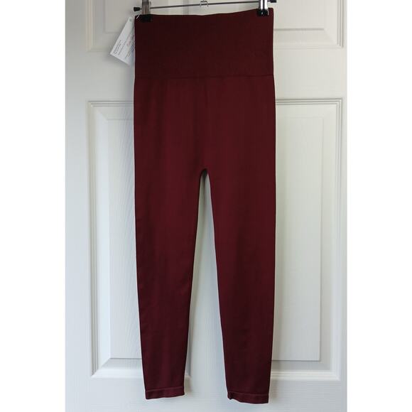 S/M Miz Seamless High Waist Burgundy Wine Leggings Small Medium Callie Zenana - Picture 4 of 11